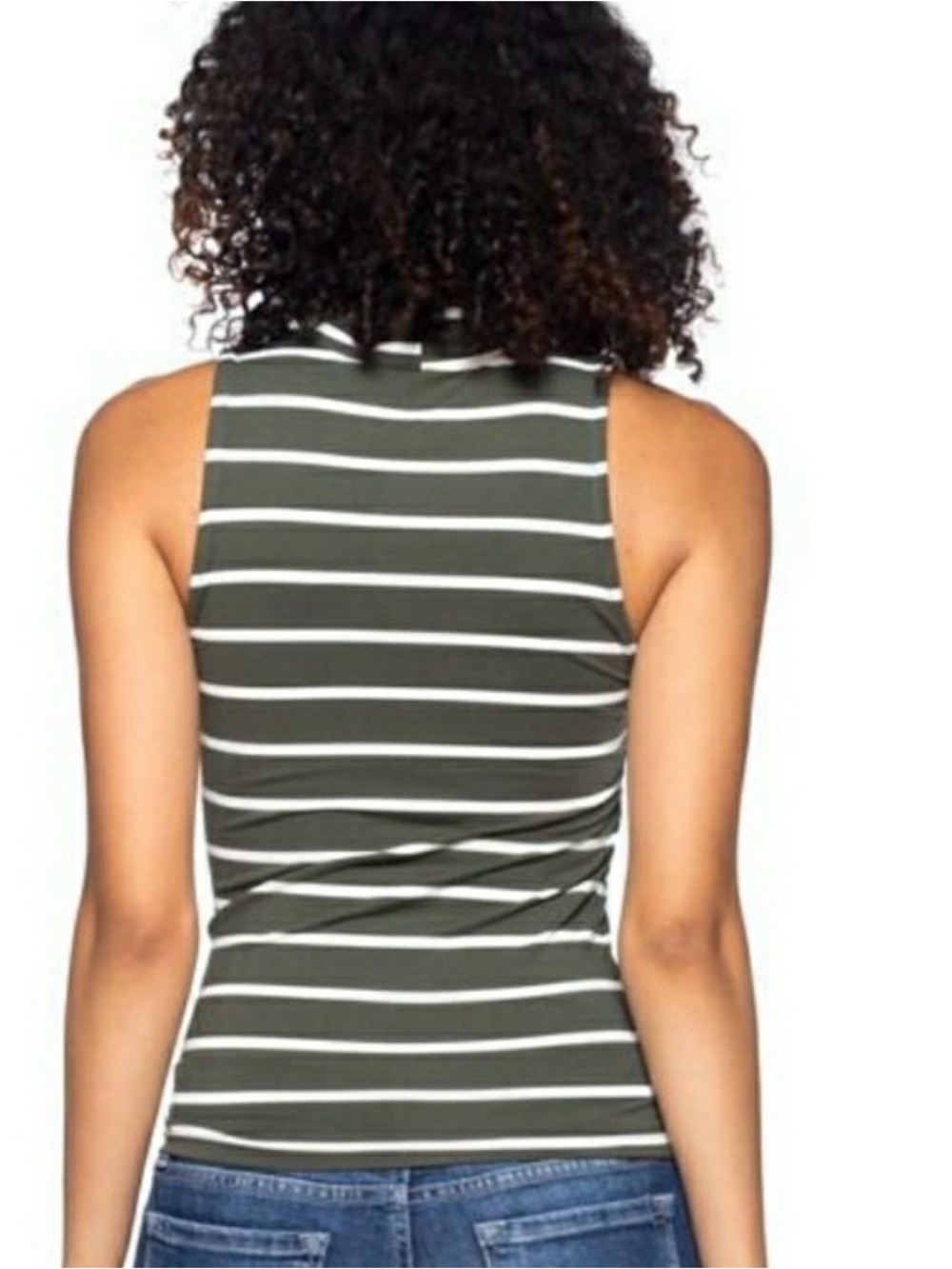 (BLACK AND WHITE) Capella Sleeveless Mock Neck Top